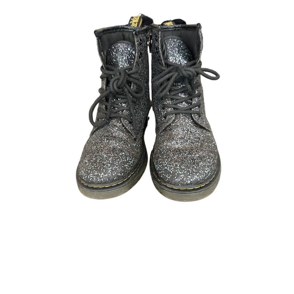 Dr. Martens 1460 Glitter Black Leather Boots Sz 3 - Girls